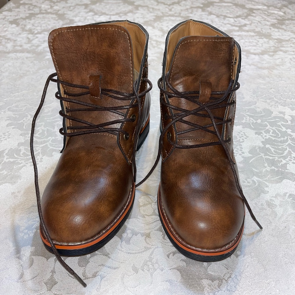 European Men’s Boots, Brown Leather, Never worn